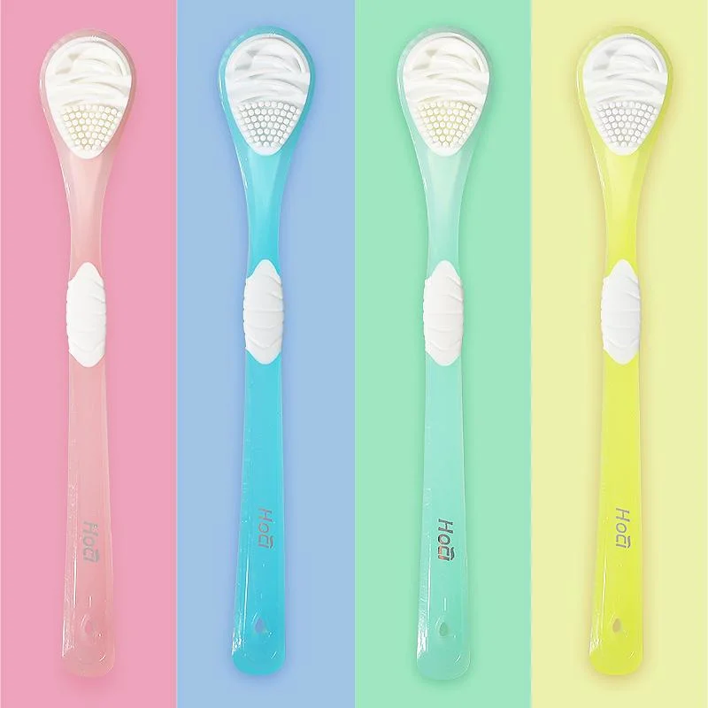 Copper Tongue Cleaner Silver Ion Colorful Silicone Tongue Coating Cleaning Brush Tongue Cleaner Scraper