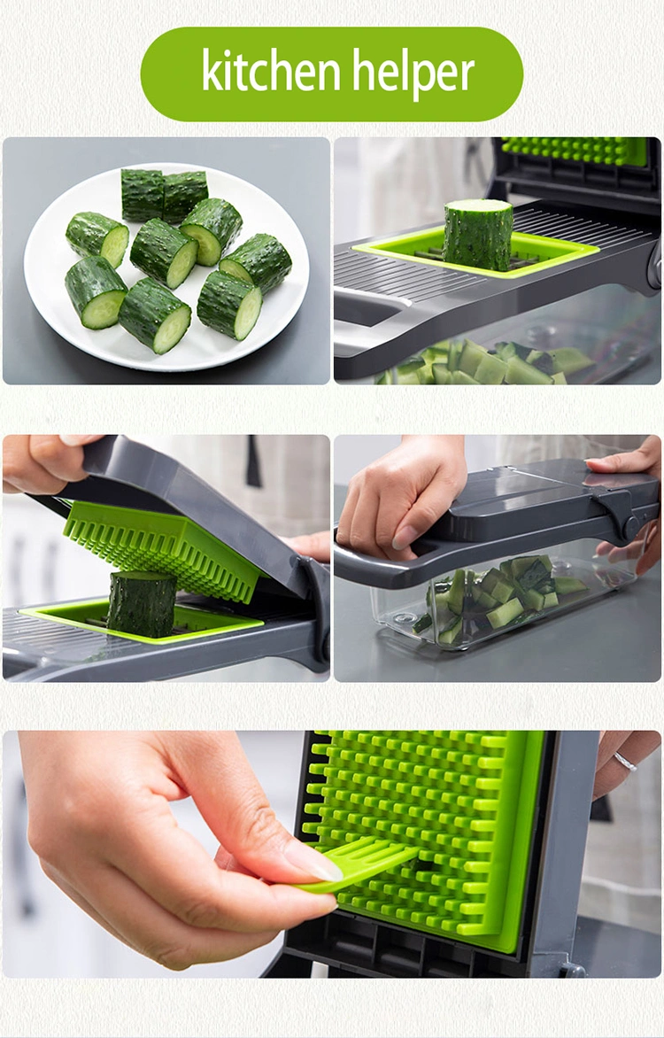 8 in 1 Gadgets Kitchen Accessories Multifunctional Vegetable Cutter Fruit Slicer Grater Shredders Drain Basket Slicers