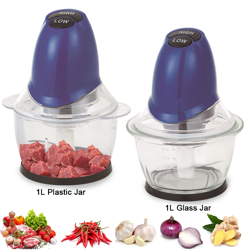 Electric Multi Purpose Multifunction Mini Glass Kitchen Chopper Machine Food Processor 300W Meat Chopper with Meat Grinder