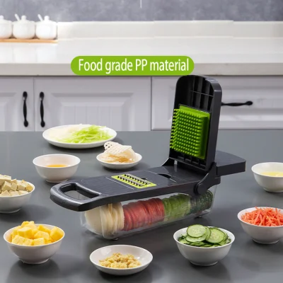 8 in 1 Gadgets Kitchen Accessories Multifunctional Vegetable Cutter Fruit Slicer Grater Shredders Drain Basket Slicers