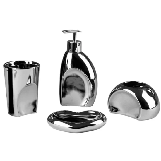 High Quality 3PCS Ceramic Hotel&Home Decoration Lotion Dispenser Tumbler Toothbrush Holder Soap Dish Bathroom Accessories Set